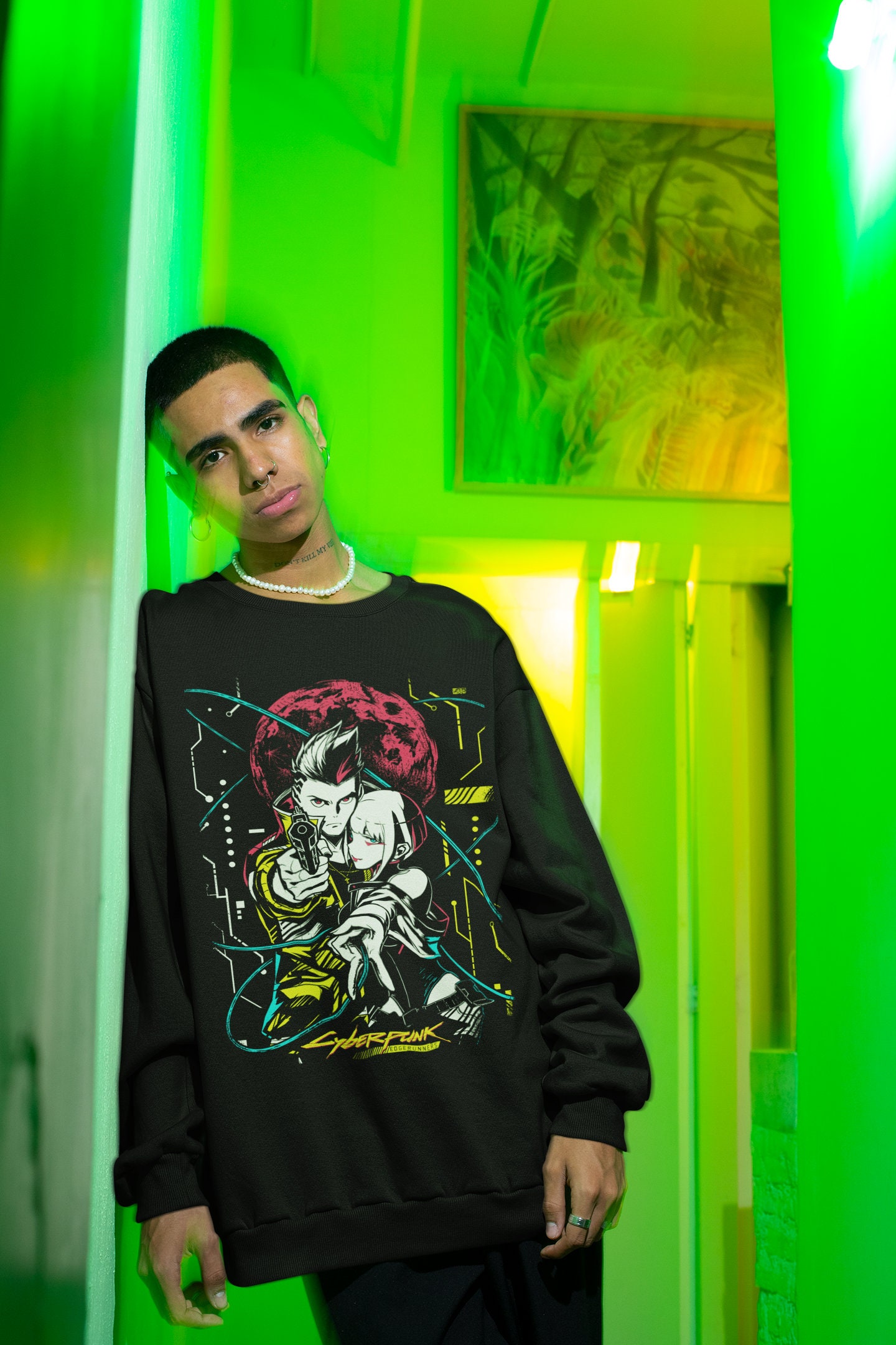 Cyberpunk Edgerunners shirt, Edge runners DAVID & LUCY neon shirt