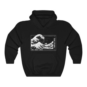 UNISEX, The Great Wave Japanese Hoodie Kanagawa Big Wave off Japan Streetwear Hoodie image 3