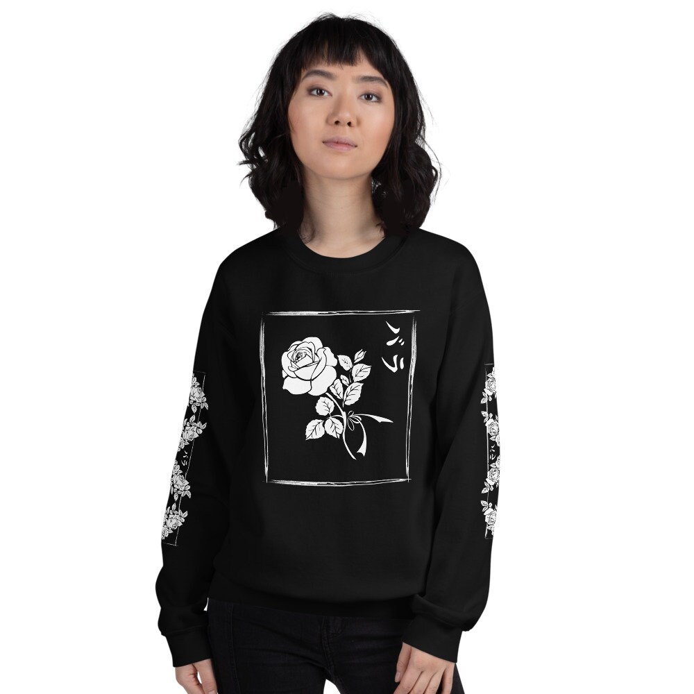 rose ꕤ*.゜さまご確認用ページ Rose Graphic Oversized Sweatshirt, Japanese Streetwear, Unisex - Etsy