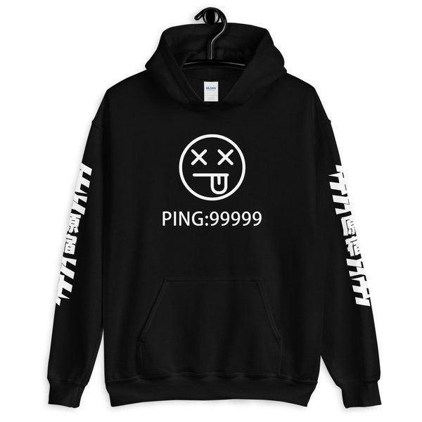DEAD FACE PING9999, Anime Punk, Streetwear ,Kawaii Clothing, Oversized Hoodie, Japanese Hoodie, Aesthetic, Anime Streetwear,Aesthetic Unisex