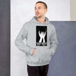 Sad Boys Club Hoodie, Anime Aesthetic Sweatshirt, Goth Hoodie, Gothic, Sad, Black, Anime Streetwear, Japanese Hoodie, Anime Gift, Unisex image 9