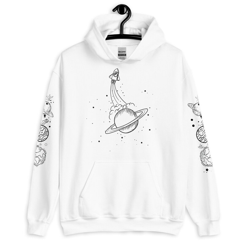 Space Hoodie,Planets Hoodie,Galaxy Hoodie,Space Sweatshirt,Stars Sweatshirt,Tumblr Hoodie,Celestial,Moon Phase,Aesthetic,Grunge,Alien,Unisex afbeelding 6