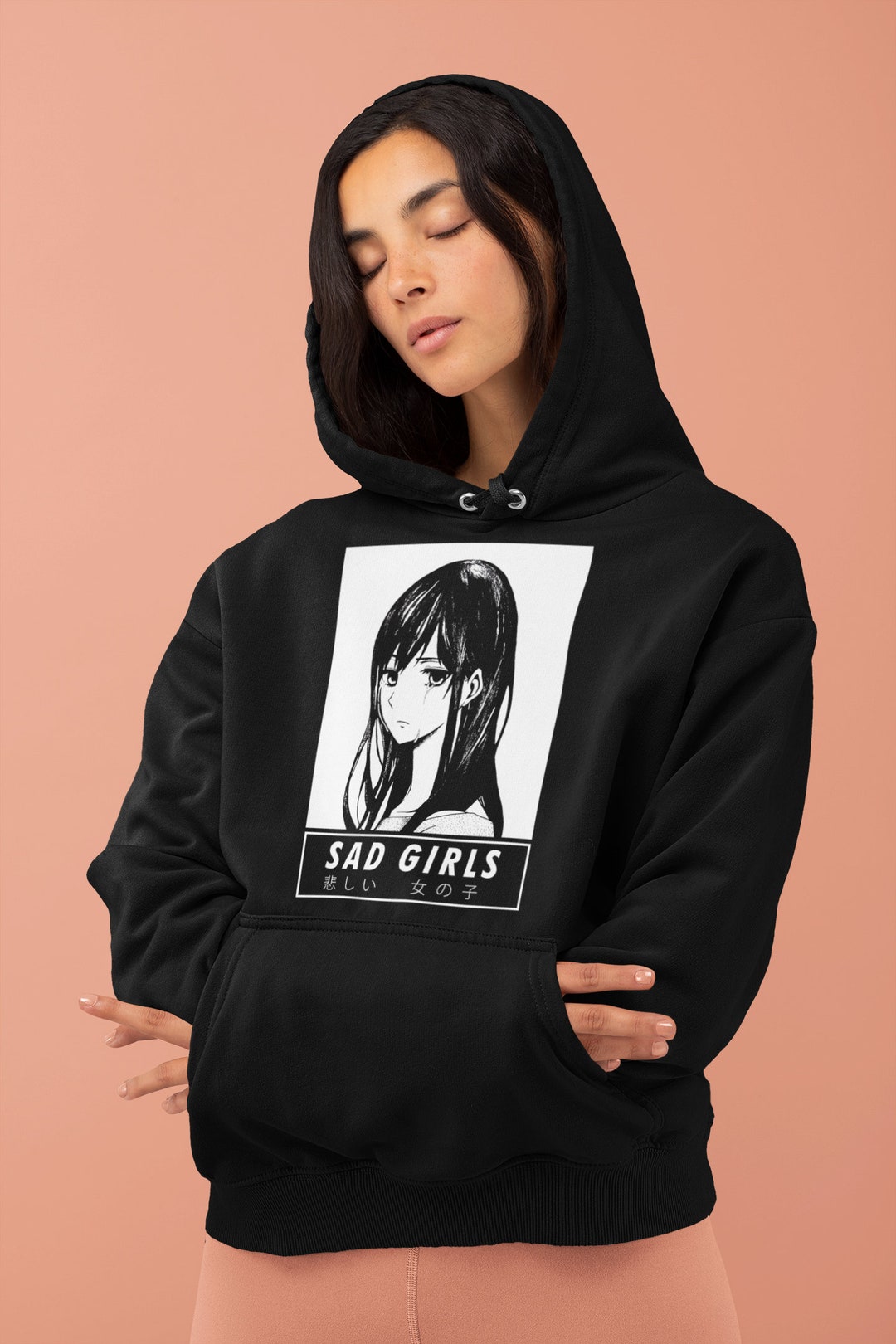 Sad Girls Japanese Aesthetic Vaporwave Kawaii Hoodie Yami Kawaii Pastel Goth Pastel Grunge Anime Vaporwave Japanese Unisex Sweatshirt Etsy