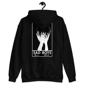Black/white Rose Oversized Aesthetic Hoodie, Japanese Hoodie