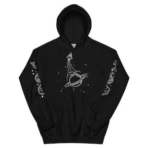 Space Hoodie,Planets Hoodie,Galaxy Hoodie,Space Sweatshirt,Stars Sweatshirt,Tumblr Hoodie,Celestial,Moon Phase,Aesthetic,Grunge,Alien,Unisex afbeelding 2