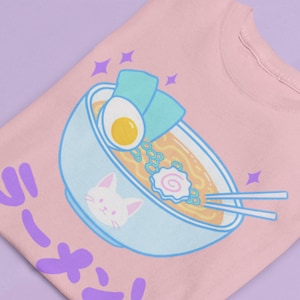 Kawaii Shirt, Japanese Ramen, Kawaii Clothing, Anime Shirt, Aesthetic Clothing, Pastel Goth, Cyberpunk, Tumblr Clothing, Harajuku Clothing