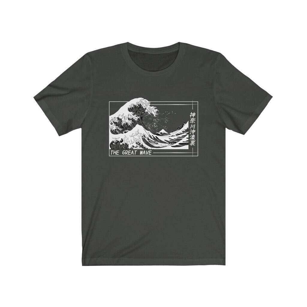 T-shirt Retr&ograve; The Great Wave Of Kanagawa - Gildan Softstyle 100% Cotone
