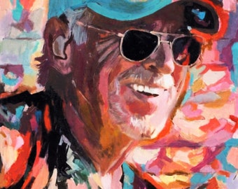 "Jimmy Buffett - Portrait Kunstdruck."  Original Kunstwerk, Giclée Druck auf Leinwand oder Papier.  Geschenk zum Vatertag