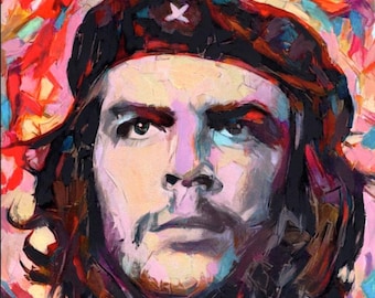 Che Guevara - portrait art print. Original artwork giclée print on canvas or paper