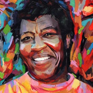 Octavia Butler - portretkunstafdruk.  Originele artwork gicléeprint op canvas of papier