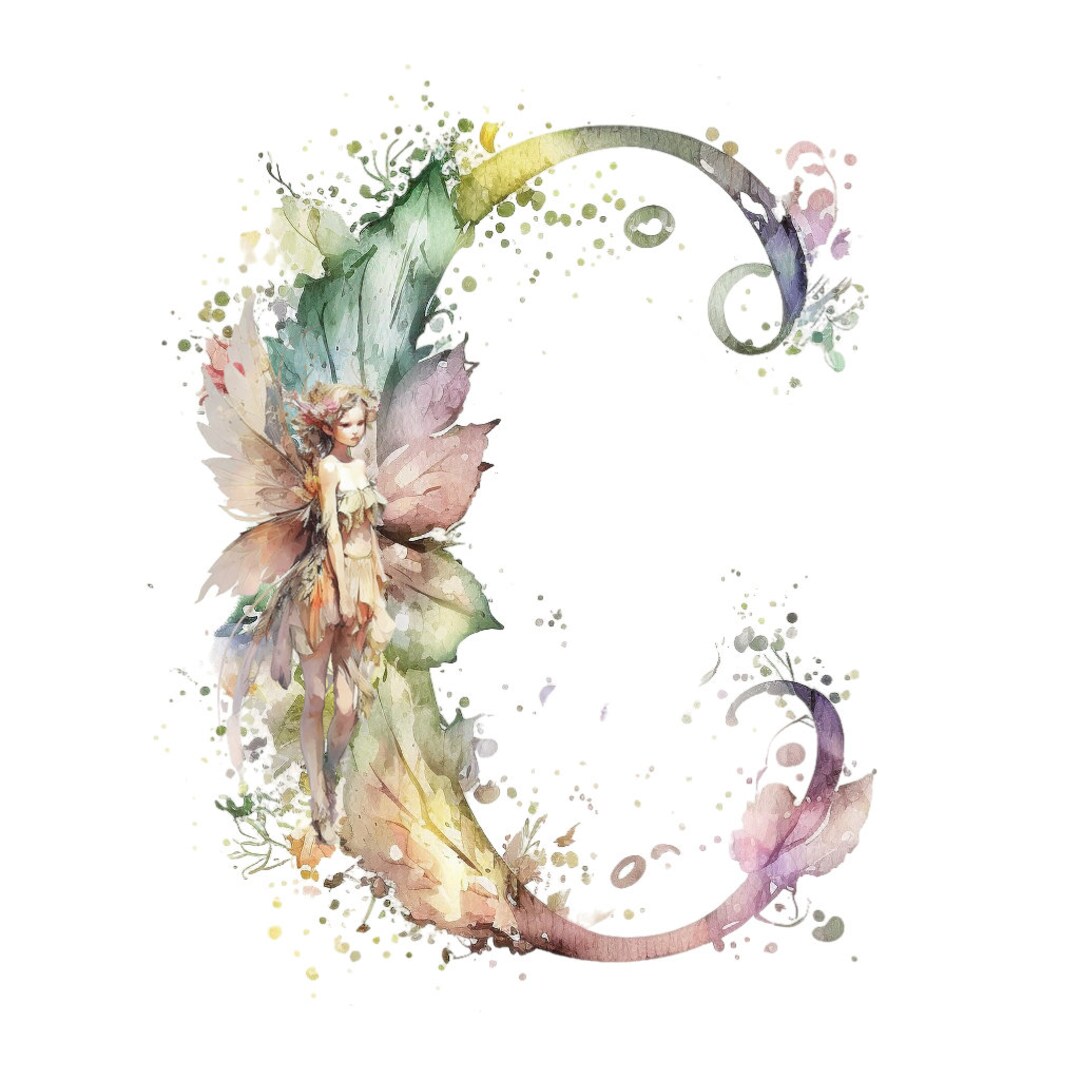 Personalized Letter C Fantasy Art Print Mystical Artwork Fairy Prints ...
