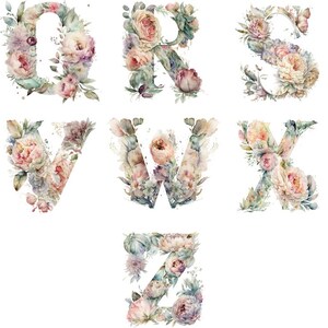 Personalized Letter O Peony Flowers Art Print Custom Alphabet Name ...