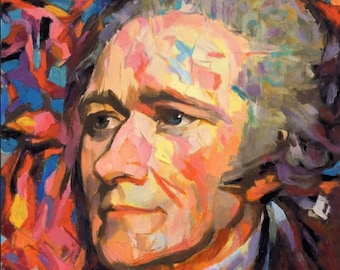 Alexander Hamilton - Portrait Kunstdruck.  Original Kunstwerk Giclée Druck auf Leinwand oder Papier