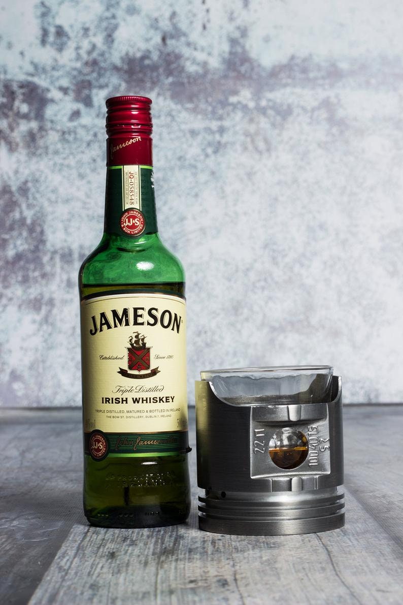 Piston whiskey glass Car piston Cup holder Biker gift Etsy