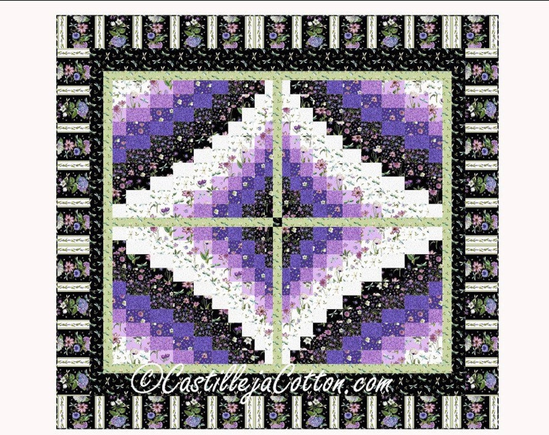 Stained Glass Flowersquilt Patternqueen Size 80 X 90castilleja Cottonfleurs De Jardin