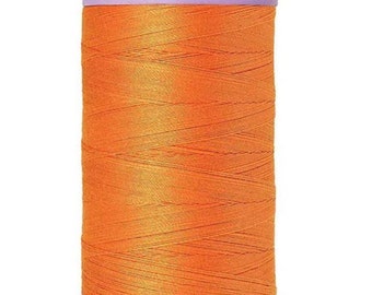 Thread-Mettler Silk Finish 100% Cotton Mercerized Thread-50 WT-500 Meters (547 yards)-Pumpkin-Color 9104-0122