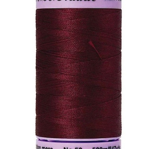 Thread-Mettler Silk Finish 100% Cotton Mercerized Thread-50 WT-500 Meters (547 yards)-Cranberry-Color 9104-0918