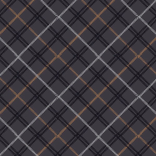 Bias Plaid-Charcoal Gray-Woodland Whispers Collection-Henry Glass-Jan Shade Beach-100% Cotton-429-99-Cut to Size