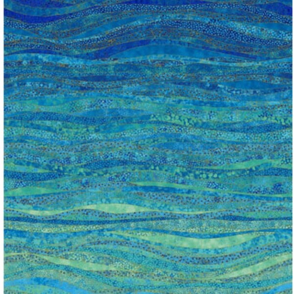 Shimmer-Ombre-Navy-Gingko Garden Collection-Pebbles-Metallic-Northcott-Deborah Edwards-100% Cotton Fabric-26851M-49-Cut to Size