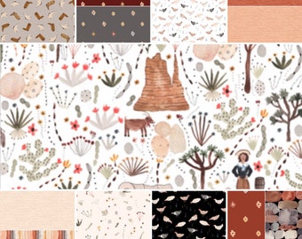 Wild West Fat Quarter Bundle-14 Piece-Rocks-FIGO Fabrics-Designer Sara Boccaccini Meadows-100% Cotton-Quilt Fabric