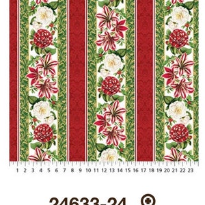 Border Stripe-Red-Merry Christmas Collection-Christmas Floral-Michel Design Works-Northcott-24633-24-100% cotton-Cut to Size