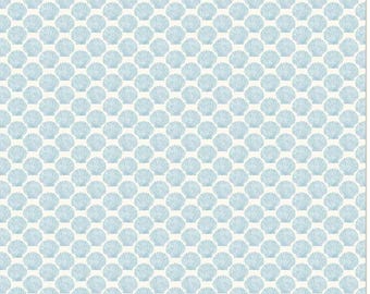 Ocean Life-Shell-Turquoise-Fish-Turtle-Sea-Marine-Leslie Trimbach-Whistler Studios-Windham Fabrics-100% Cotton Fabric-54993-7-Cut to Size
