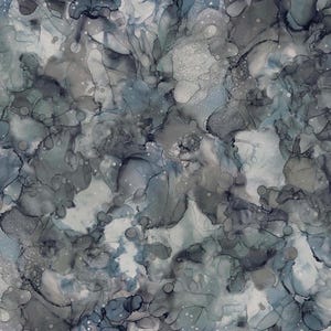 May include: Abstract art print with a swirling pattern of gray, blue, and white colors. The colors blend together to create a unique and interesting design.