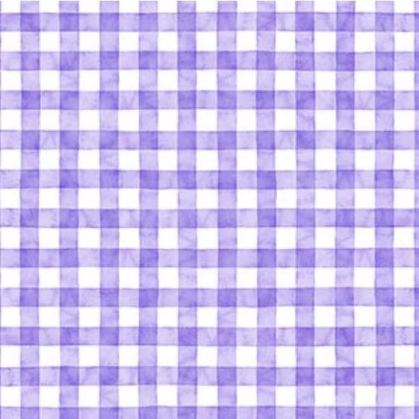 Gingham-Lilac-Purple-Pressed Flowers Collection-Northcott Fabrics-100% Quilting Cotton-24653-82-Cut to size