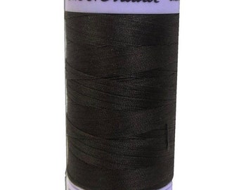 Thread-Mettler Silk Finish 100% Cotton Mercerized Thread-50 WT-500 Meters (547 yards)-Black-Color 9104-4000