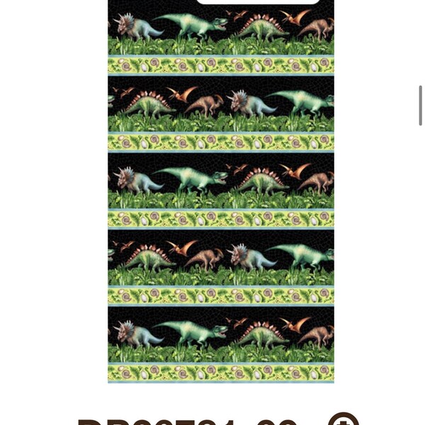 Dinosaurs-Border Stripe-Dino Jungle-Paleo Tales Collection-Northcott-100 Percent Cotton-DP26781-99-Cut to size