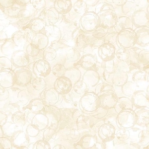 May include: A white background with a pattern of light brown coffee rings.