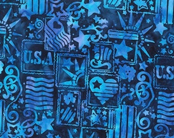 BANI様 80673-45 BANDANA ROYAL BLUE Batik Quilt Fabric, Banyan Batiks