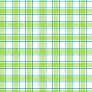 May include: A seamless pattern of green and blue plaid on a white background.