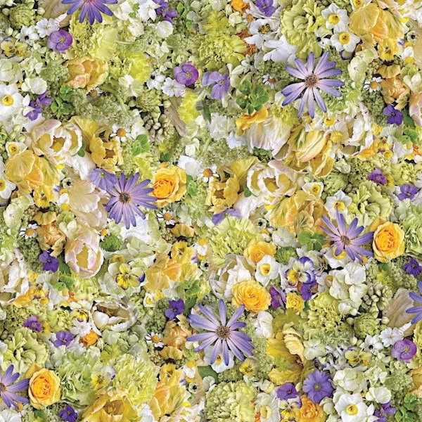 Flowers-Spring Awakening-Hand Picked- First Light-Maywood Studios-Floral-100% Quilting Cotton-10154-GV-Cut to size