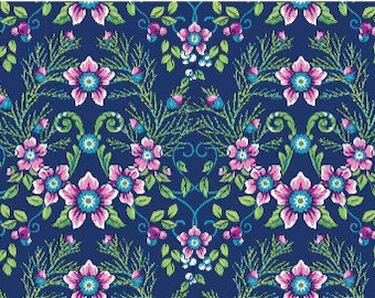 Enchantment-Navy-108” Wide Backing-Wild Collection-Brett Lewis-Northcott-100% Quilting Cotton-B24972-49-Cut to size