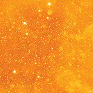 May include: An abstract background with a warm orange hue, speckled with numerous small, bright white dots. The overall effect suggests a starry or glittery texture, creating a sense of depth and luminosity. The design is simple and eye-catching.
