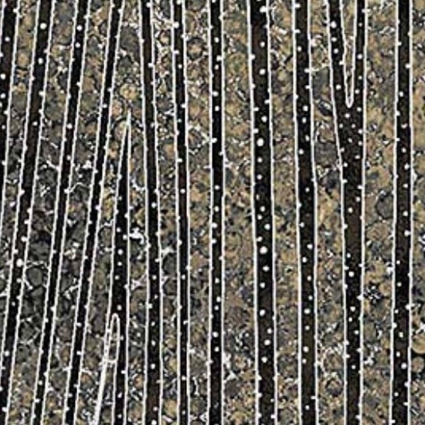 Shimmer Black Earth Collection-Metallic Silver-Meandering Stream-Deborah Edwards-Northcott Fabrics-100 % Cotton Fabric by the Yard-22996M-98