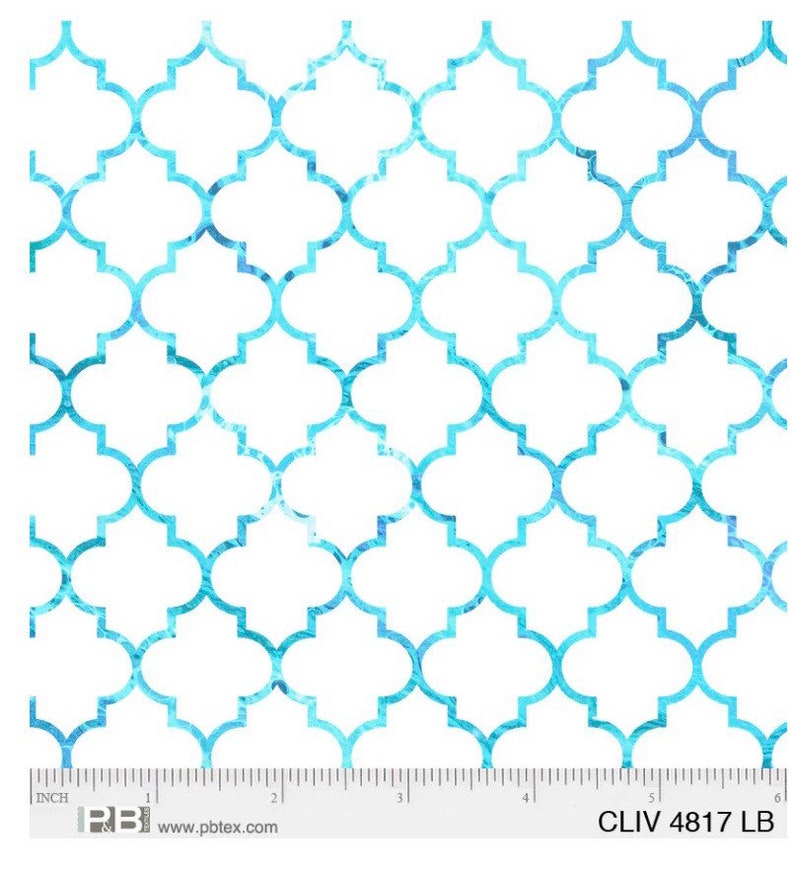 Ogee-light Blue-coastal Living Collection-p&b Textiles-100% Cotton ...