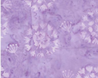 May include: A purple fabric with a white floral pattern. The fabric has a soft, faded look, giving it a vintage feel.