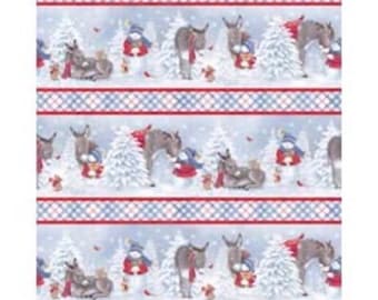 FreeSpirit Fabrics Christmas Squad by Mia Charro PWMC016.XNAVY Follow the  Tracks - Navy Cotton Fabric - A Nimble Thimble