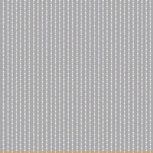 May include: A gray and white striped fabric with a subtle texture. The fabric has a repeating pattern of thin white lines on a gray background.
