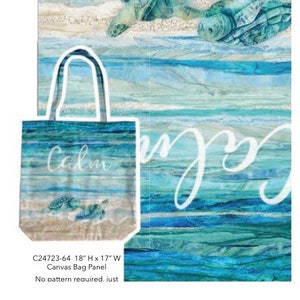 Turtle Bay-Canvas Tote Bag-Turquoise-Northcott Fabrics-100% Cotton Fabric-C24723-64