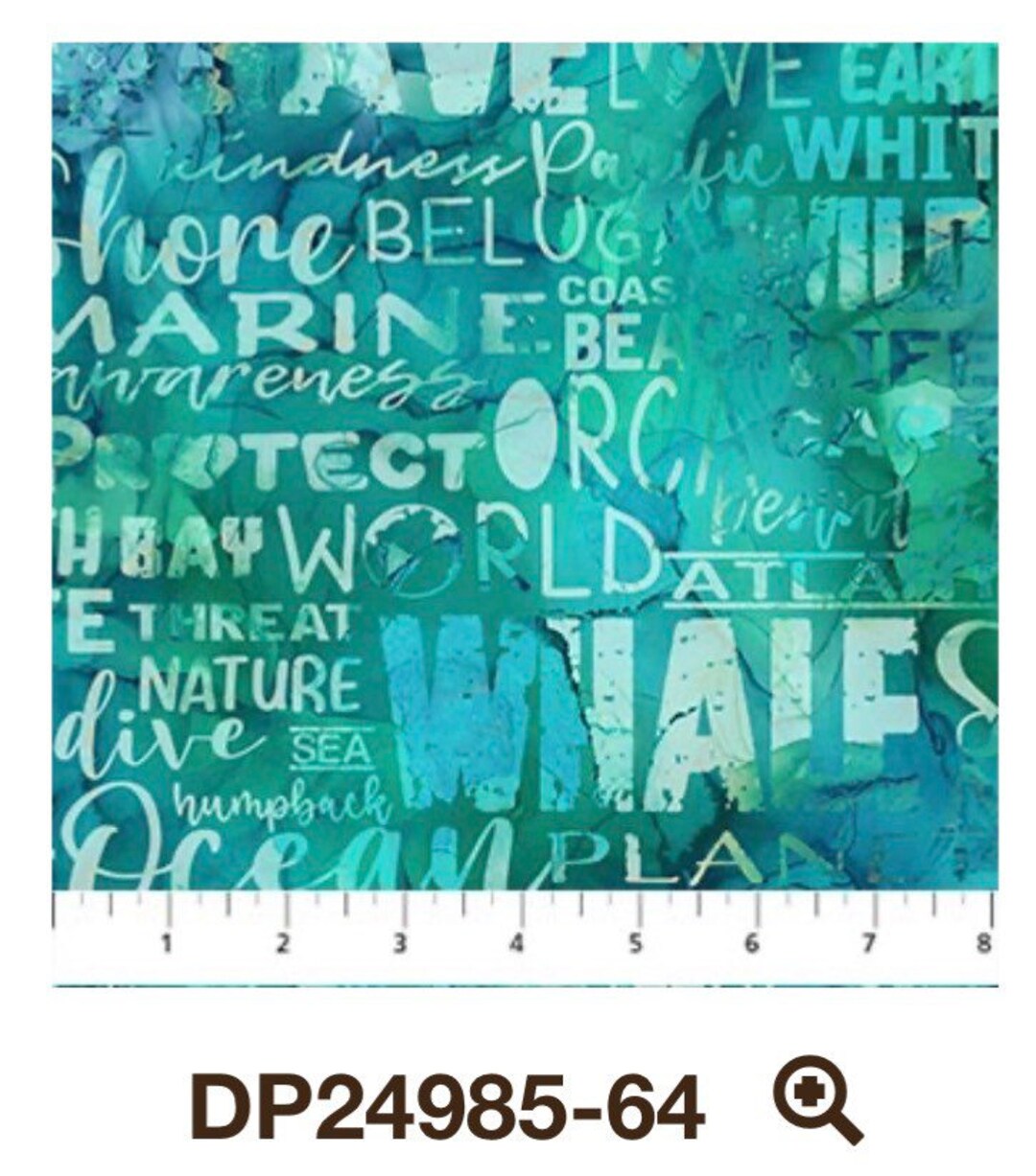 Whale Words-teal-northcott Fabrics-whale Song Collection-100