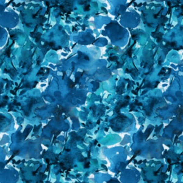 Lush & Lively-Leaves-Blue-Turquoise-Jacqueline Maldonado-FIGO-100% cotton-90639-45-Cut to Size