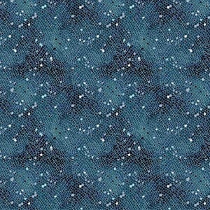 May include: A seamless pattern featuring a mosaic design in shades of teal and navy blue. The pattern has a textured appearance with small, irregular shapes and scattered white and silver accents, creating a shimmering effect.