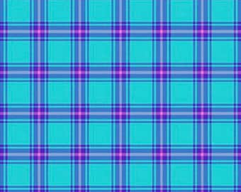 Large Plaid-Turquoise-Piccadilly Collection-Northcott-100 Percent Woven Cotton-W24427-64-Cut to size