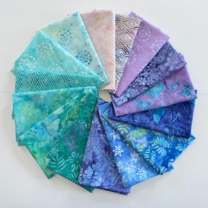Batik-Fat Quarter Bundle-15 Piece-Iris Beauty Batik Collection by Jacqueline de Jonge-Anthology-Windham Fabrics-100% Cotton