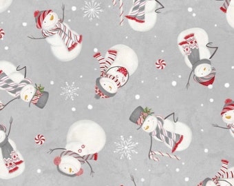 Christmas Precut Quilting Fabric Squares Santa Claus Snowman Print