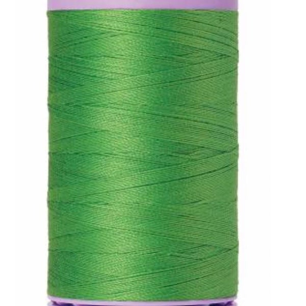 Thread-Mettler Silk Finish 100% Cotton Mercerized Thread-50 WT-500 Meters (547 yards)-Light Kelly-Color 9104-1099