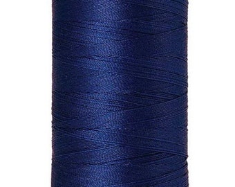 Thread-Mettler Silk Finish 100% Cotton Mercerized Thread-50 WT-500 Meters (547 yards)-Royal Blue-Color 9104-1303